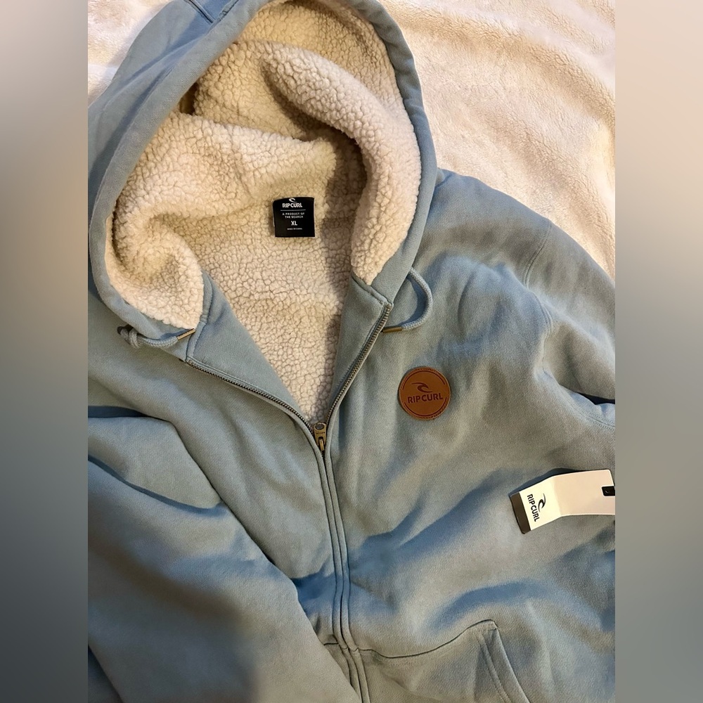 Rip Curl Light Blue Fleece-Lined Hoodie